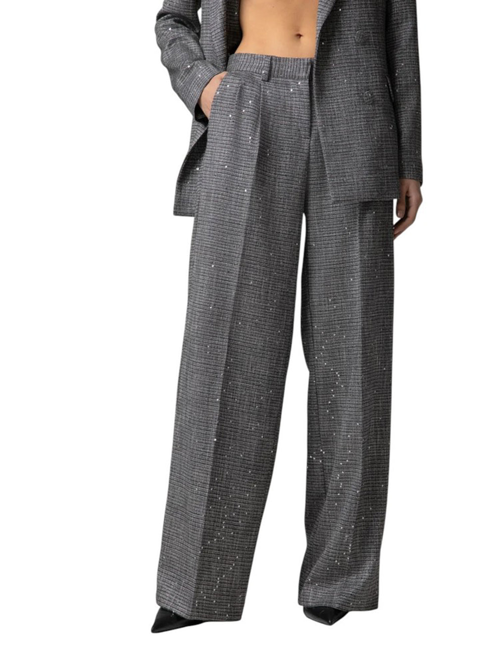 GAELLE PARIS Pantalone Loose Con Pinces Gaelle Paris - Grigio
