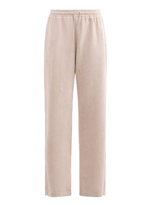 GAELLE PARIS Pantalone Jogger Dritto In Velluto Gaelle Paris - Beige