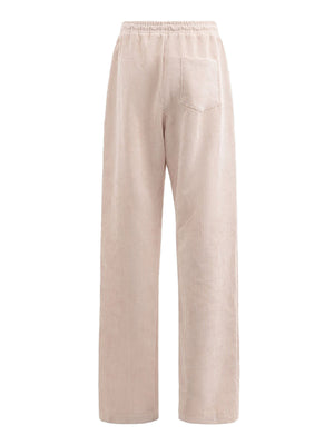 GAELLE PARIS Pantalone Jogger Dritto In Velluto Gaelle Paris - Beige