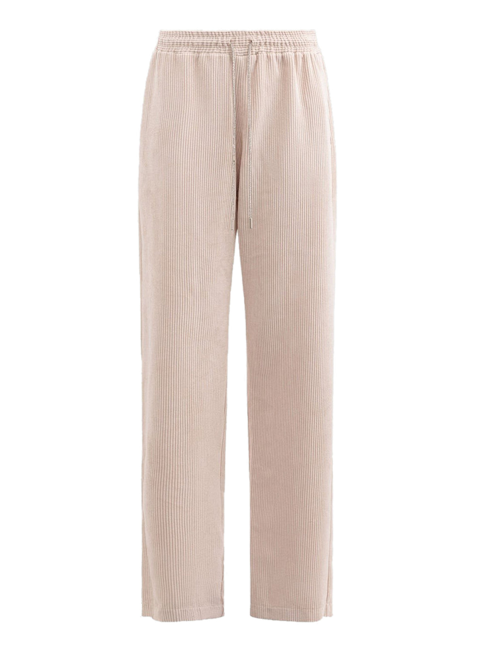 Gaelle Paris Pantalone Jogger Dritto In Velluto Gaelle Paris - Beige