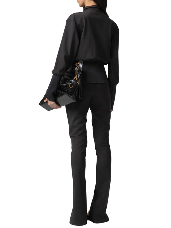 GAELLE PARIS Giacca Con Zip Effetto Bustier In Maglia Milanese Gaelle - Nero