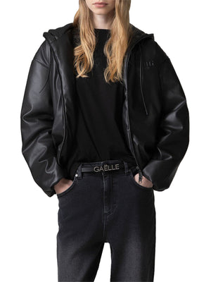 Gaelle Paris Bomber Gaelle Paris In Ecopelle Con Personalizzazione Nero