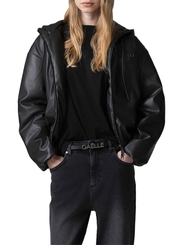 Gaelle Paris Bomber Gaelle Paris In Ecopelle Con Personalizzazione Nero
