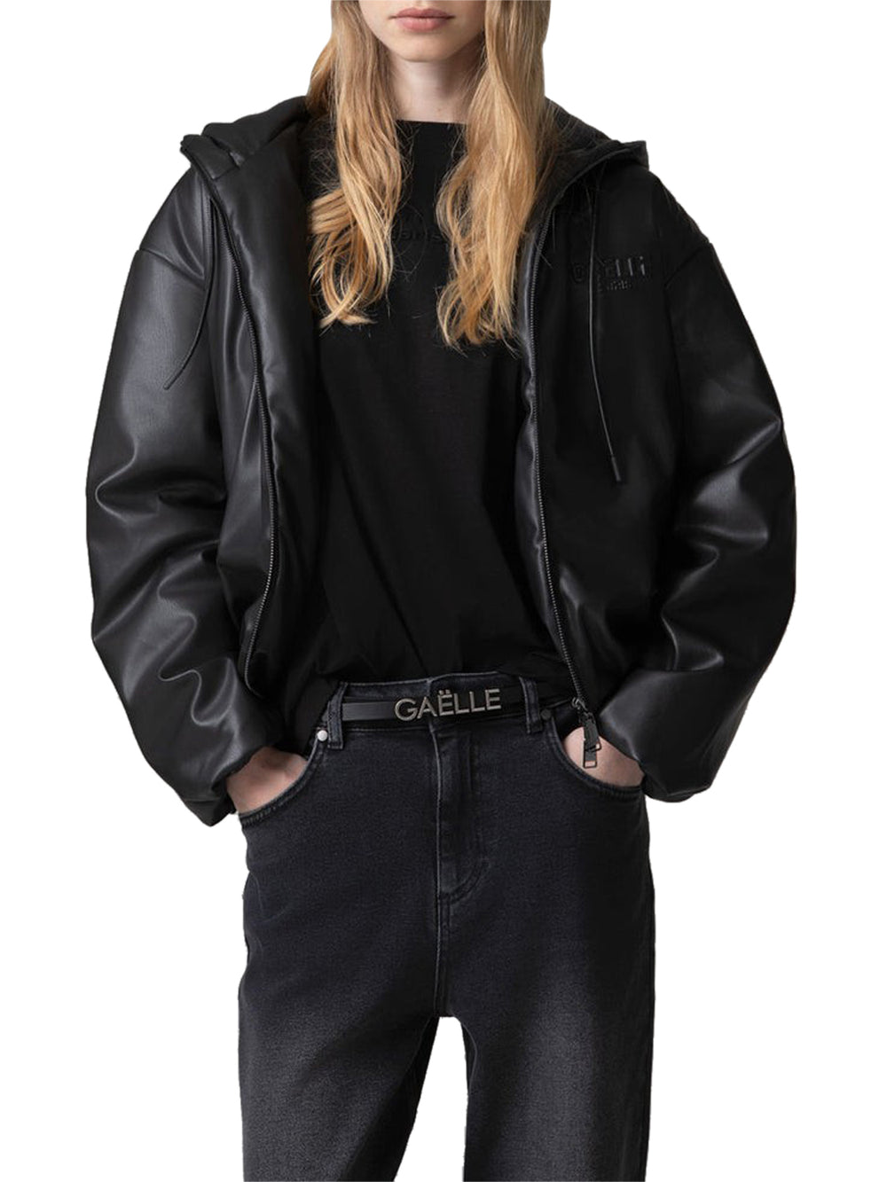 Gaelle Paris Bomber Gaelle Paris In Ecopelle Con Personalizzazione Nero
