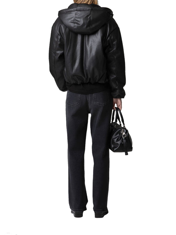 Gaelle Paris Bomber Gaelle Paris In Ecopelle Con Personalizzazione Nero