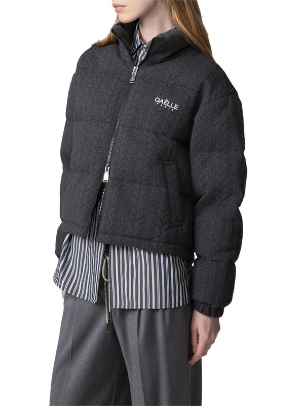 Gaelle Paris Bomber Gaelle Paris In Maglia Con Ricamo Logo Lato Cuore Grigio
