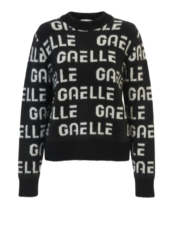 GAELLE PARIS Pullover Paricollo Con Personalizzazione Jacquard Gaelle - Nero