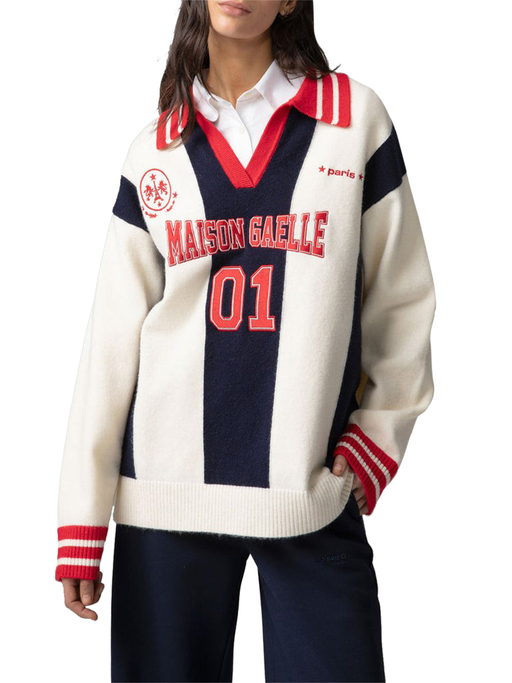 Gaelle Paris Pullover Collo Polo Con Personalizzazioni Logo Gaelle Paris Multicolore