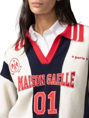 Gaelle Paris Pullover Collo Polo Con Personalizzazioni Logo Gaelle Paris Multicolore