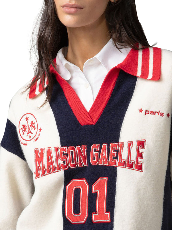Gaelle Paris Pullover Collo Polo Con Personalizzazioni Logo Gaelle Paris Multicolore