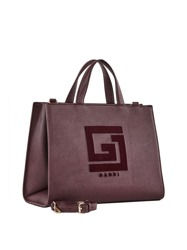 GAUDI' Borsa A Mano Gaudi Con Logo E Tracolla Burgundy