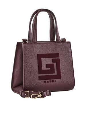 GAUDI' Borsa A Mano Gaudì Logo E Tracolla Burgundy