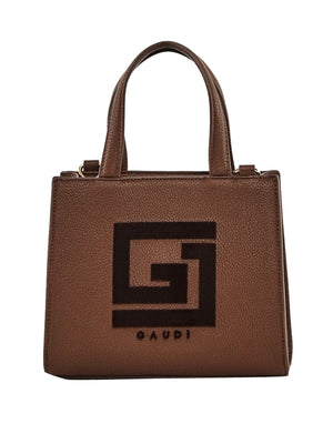 GAUDI' Mini Borsa A Mano Gaudì Con Logo E Tracolla Marrone