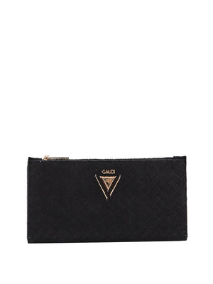 GAUDI' Gaudì Portafoglio Intrecciato Effetto Suede Nero