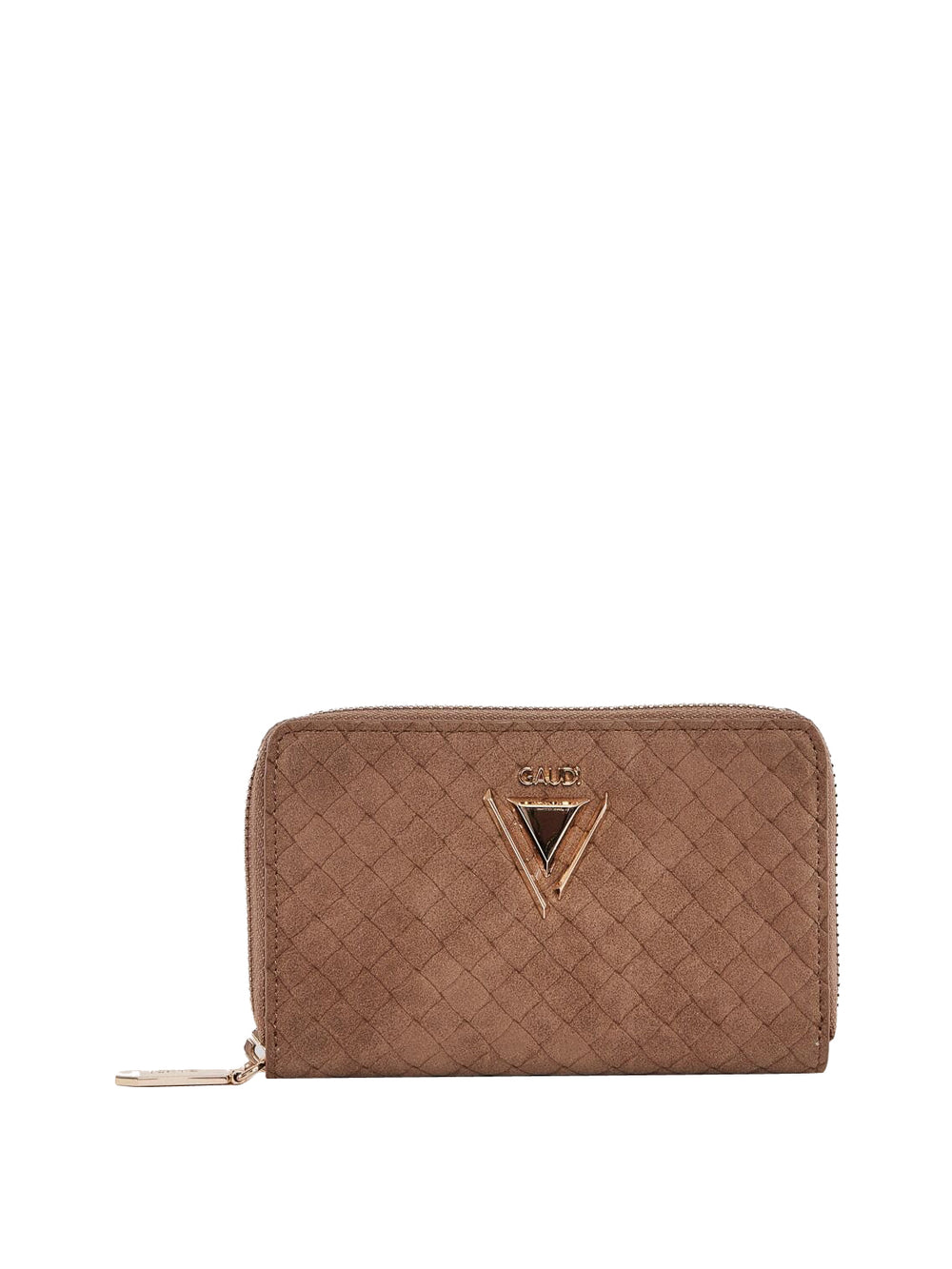 GAUDI' Mini Portafoglio Guadì Zip-around Effetto Suede Marrone