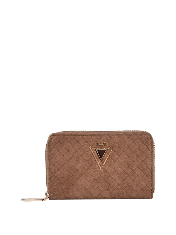 GAUDI' Mini Portafoglio Guadì Zip-around Effetto Suede Marrone