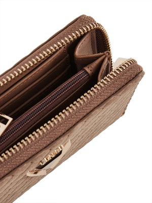 GAUDI' Mini Portafoglio Guadì Zip-around Effetto Suede Marrone