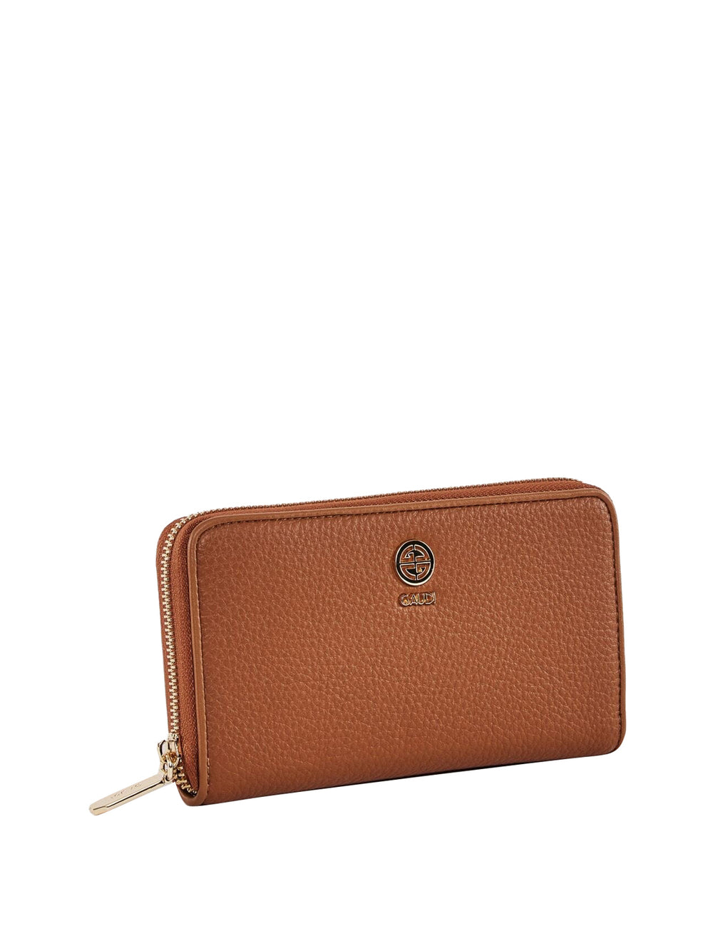 GAUDI' Gaudì Portafoglio zip-around nero in similpelle Tan