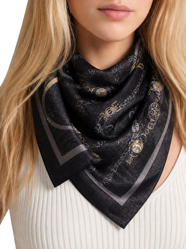 GUESS 1 USCITA Sciarpa Guess Printed 70X180 - Nero