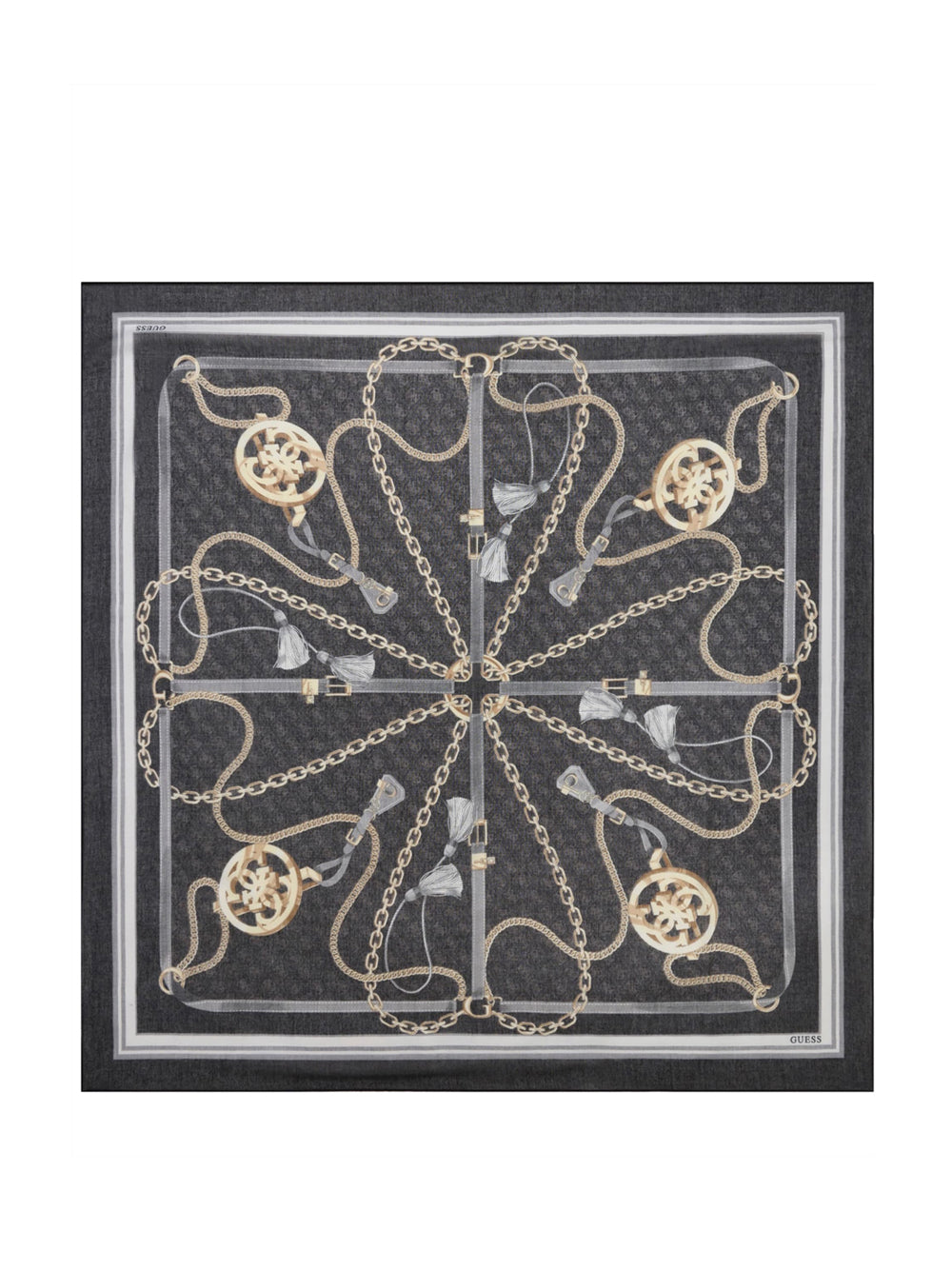 GUESS 1 USCITA Sciarpa Guess Printed Kefiah 120X120 Nero