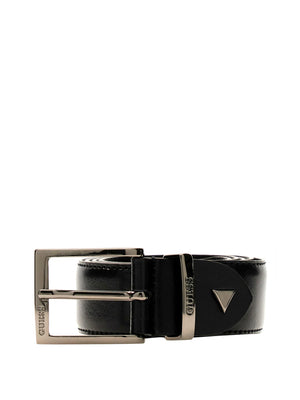 GUESS 1 USCITA Cintura Guess In Vera Pelle Logo - Nero