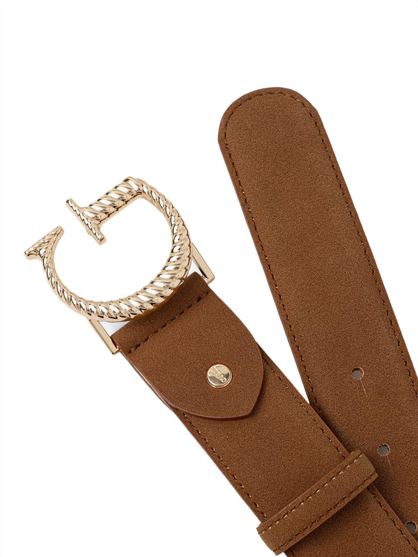 GUESS 1 USCITA Cintura Guess H35 Logo In Metallo - Cognac