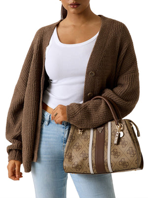 GUESS 1 USCITA Borsa A Mano Guess Noelle Con Logo Brown