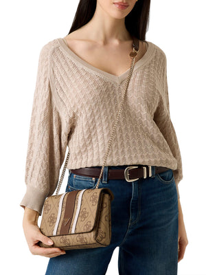 GUESS 1 USCITA Borsa A Tracolla Guess Con Logo Noelle - Brown