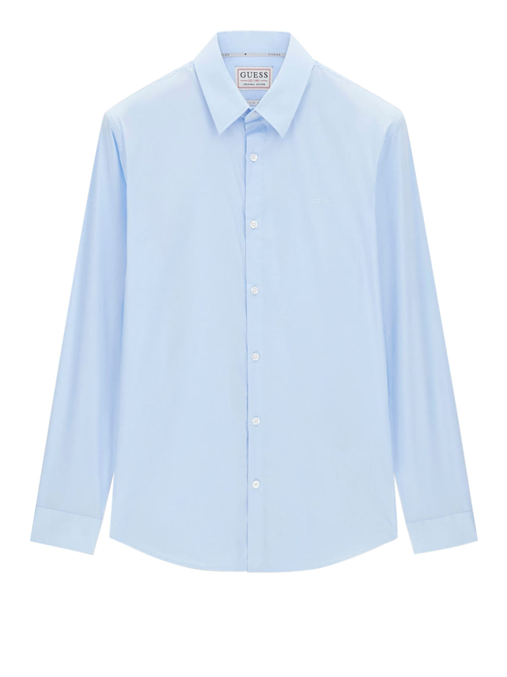GUESS 1 USCITA Camicia Guess In Tinta Unita Slim Fit - Azzurro