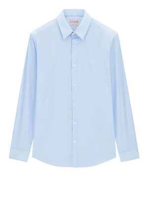 GUESS 1 USCITA Camicia Guess In Tinta Unita Slim Fit - Azzurro
