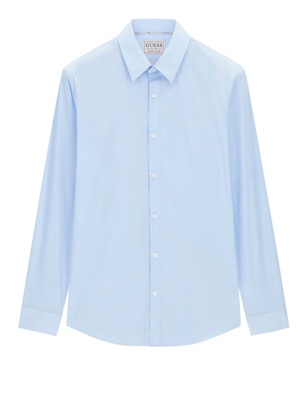 GUESS 1 USCITA Camicia Guess In Tinta Unita Slim Fit - Azzurro