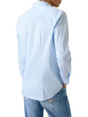 GUESS 1 USCITA Camicia Guess In Tinta Unita Slim Fit - Azzurro
