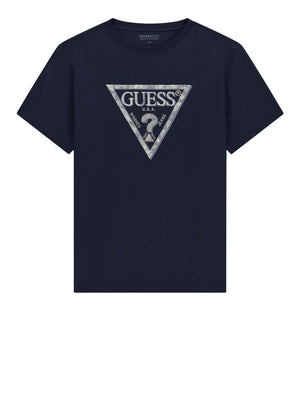 GUESS 1 USCITA T-Shirt Guess Logo Frontale Navy