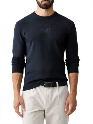 GUESS 1 USCITA Maglione Guess Logo Frontale - Navy