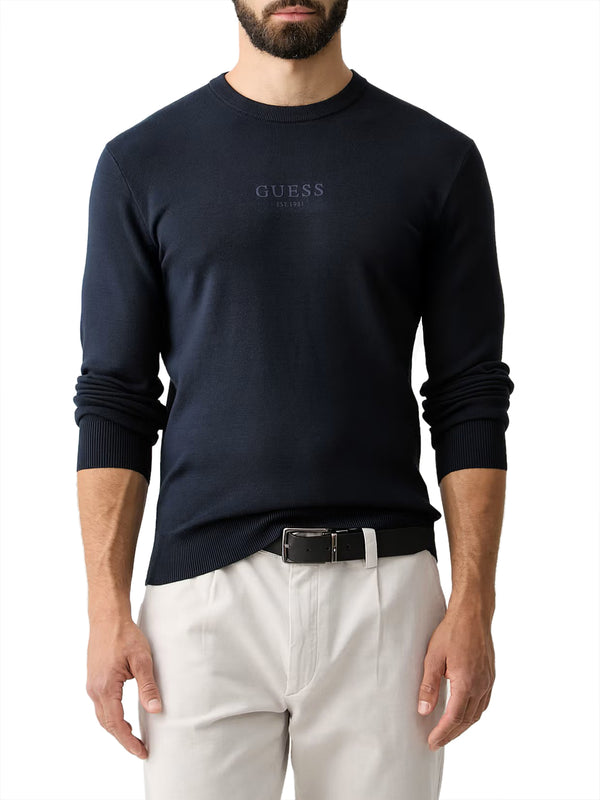 GUESS 1 USCITA Maglione Guess Logo Frontale - Navy