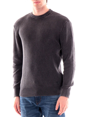 GUESS 1 USCITA Maglione Guess Manny Cn English Rib Washed Sw - Nero/Grigio