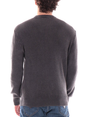 GUESS 1 USCITA Maglione Guess Manny Cn English Rib Washed Sw - Nero/Grigio