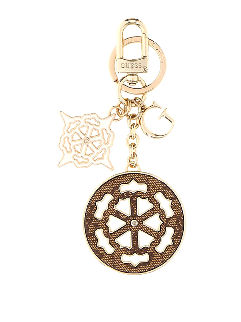 GUESS 1 USCITA Portachiavi Guess Ella Logo - Beige
