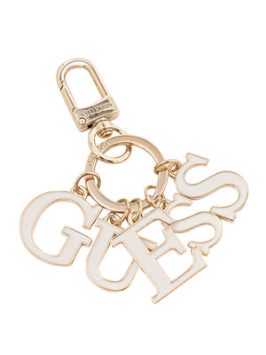 GUESS 1 USCITA Portachiavi Guess Logo - Bianco