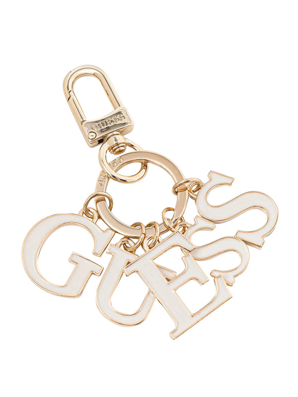 GUESS 1 USCITA Portachiavi Guess Logo - Bianco