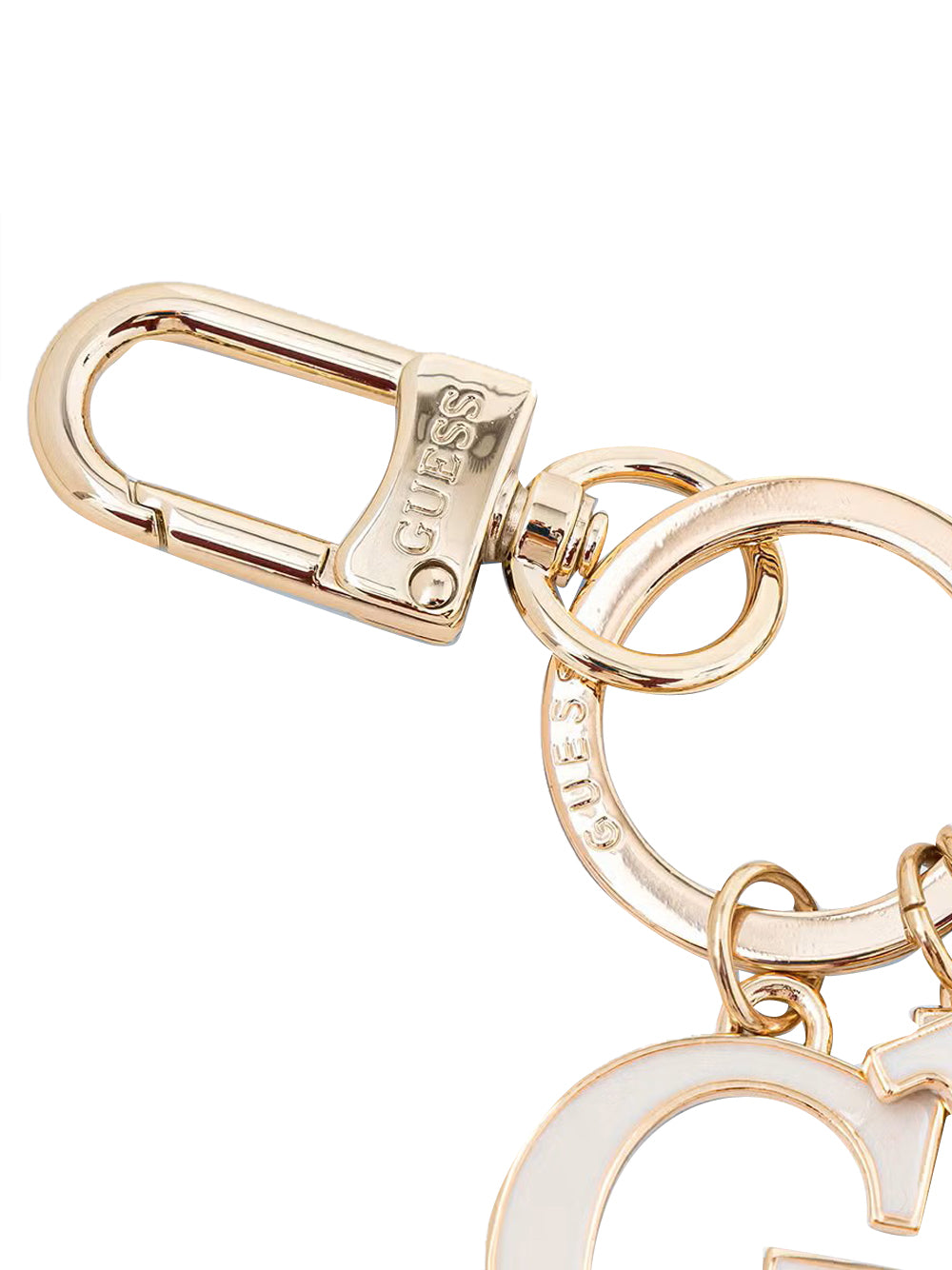 GUESS 1 USCITA Portachiavi Guess Logo - Bianco