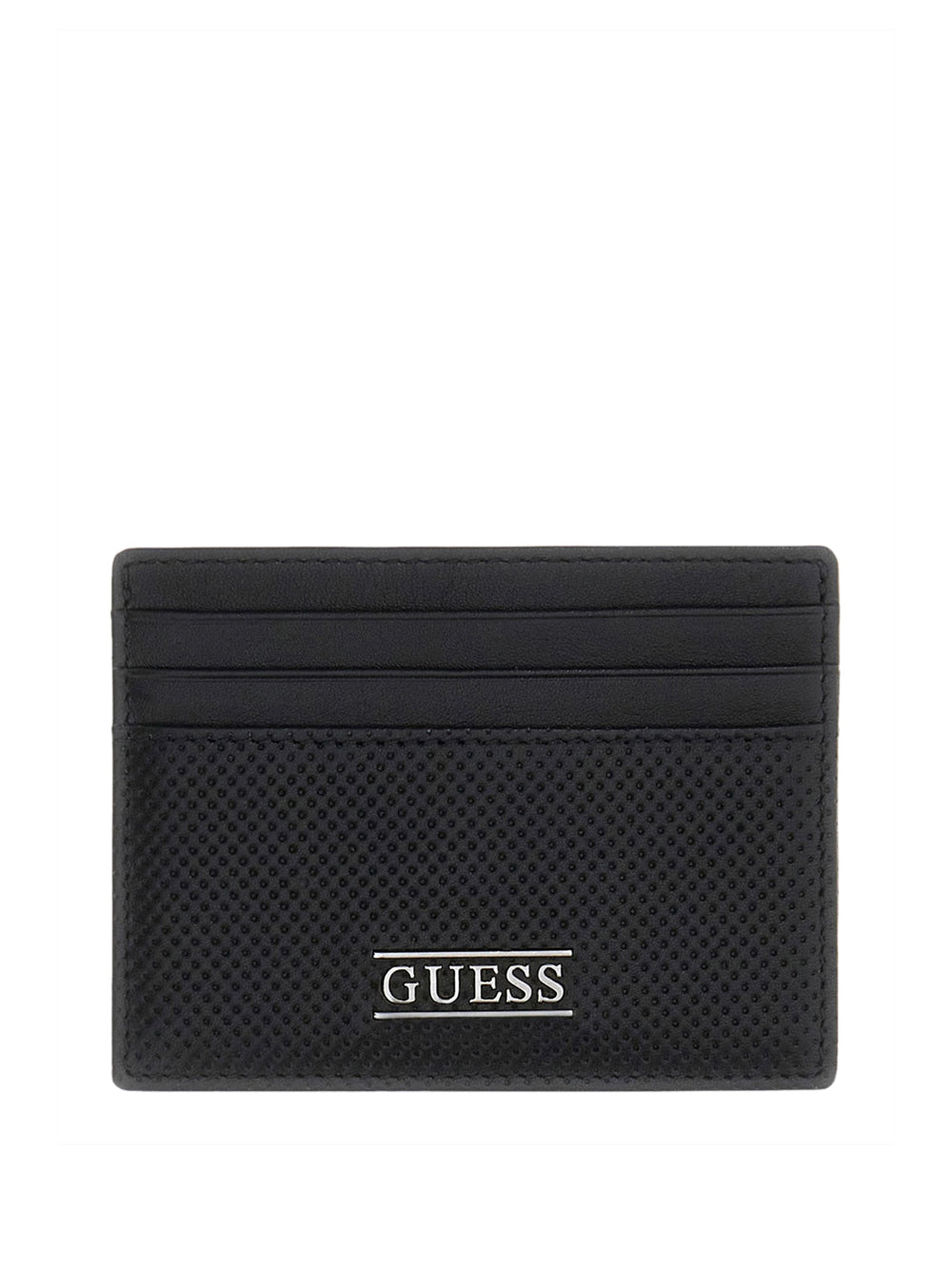 GUESS 1 USCITA Porta Carte Guess In Vera Pelle Boston - Nero