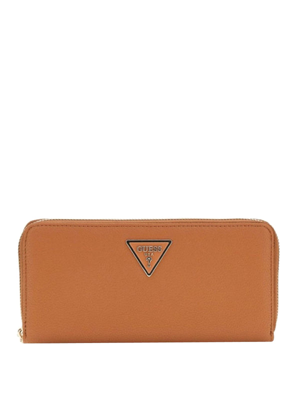 GUESS 1 USCITA Maxi Portafoglio Guess Laurel Triangolo Logo - Cognac