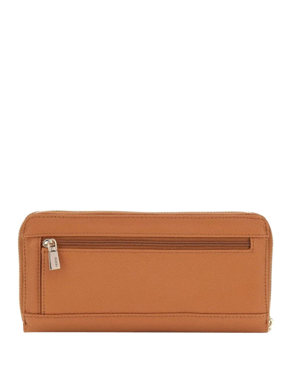 GUESS 1 USCITA Maxi Portafoglio Guess Laurel Triangolo Logo - Cognac