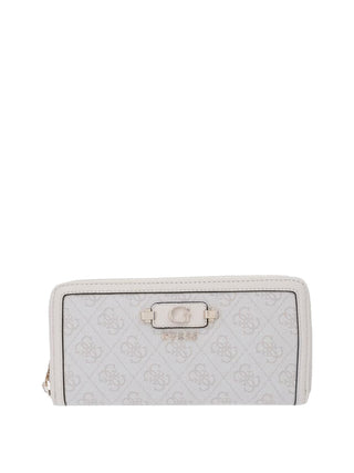 GUESS 1 USCITA Portafoglio Guess Lindsey Slg Large Zip Around - Bone