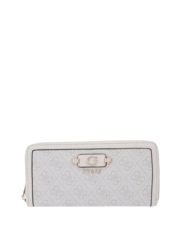 GUESS 1 USCITA Portafoglio Guess Lindsey Slg Large Zip Around - Bone