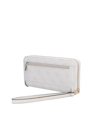 GUESS 1 USCITA Portafoglio Guess Lindsey Slg Large Zip Around - Bone