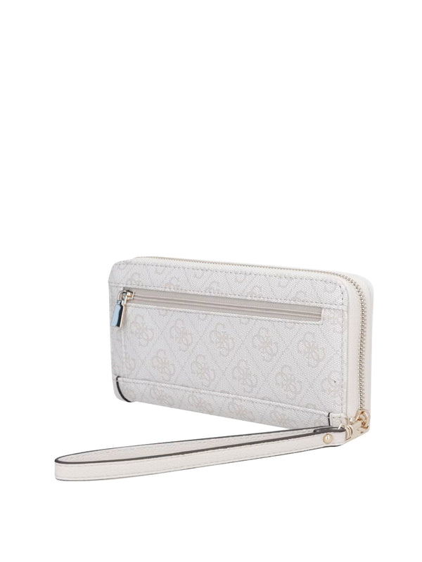 GUESS 1 USCITA Portafoglio Guess Lindsey Slg Large Zip Around - Bone