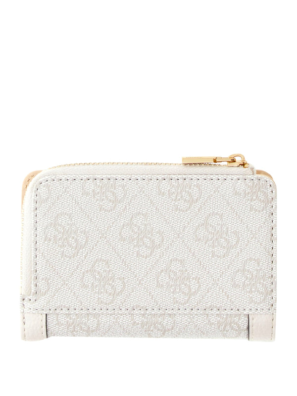 GUESS 1 USCITA Portafoglio Guess Lindsey Slg Zip Arnd Card Case - Bone