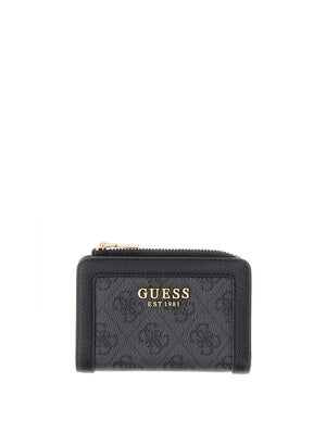 GUESS 1 USCITA Portafoglio Guess Lindsey Slg Zip Arnd Card Case - Coal
